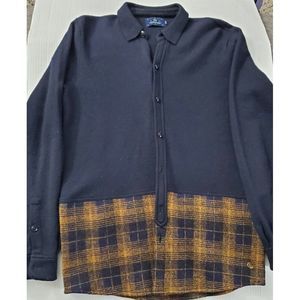 Scotch and Soda Men's Navy Blue Long Sweater Jacket Size Large‎